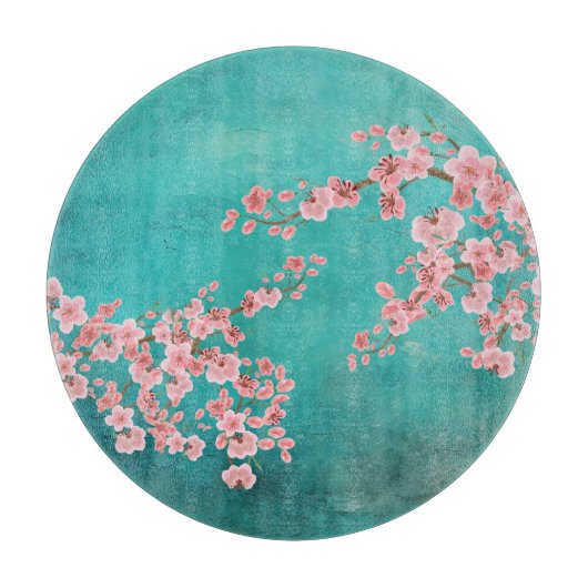 ウォーターカラー 桜のまな板 カッティングボード (正面)