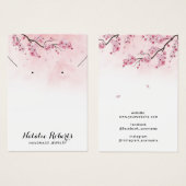 ウォーターカラー 桜のイヤリング ネックレス ディスプレイ (正面&裏面)
