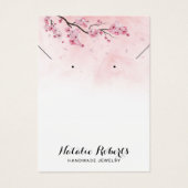 ウォーターカラー 桜のイヤリング ネックレス ディスプレイ (正面)