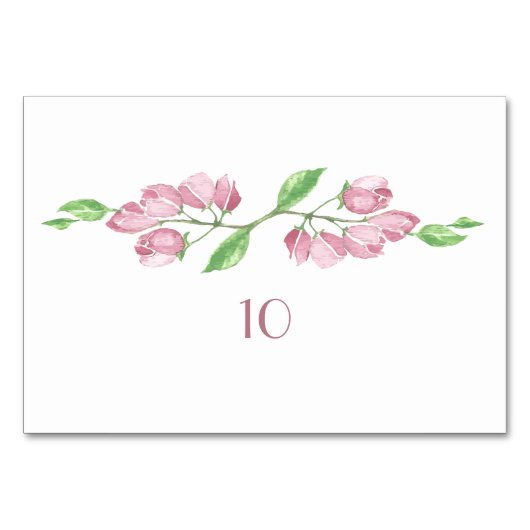 ウォーターカラー 桜 ウェディング テーブルカード (正面)