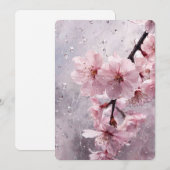 ウォーターカラー 桜 ピンク フラワー ウェディング 招待状 (正面/裏面)
