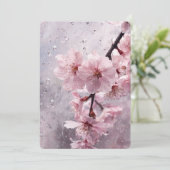 ウォーターカラー 桜 ピンク フラワー ウェディング 招待状 (スタンド正面)
