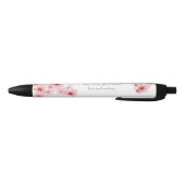 ウォーターカラー 桜 ピンク フラワー 黒ボールペン (ボトム)