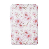 ウォーターカラー 桜 ピンク 白 バスマット (正面縦)