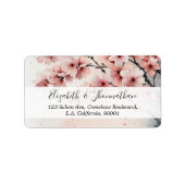 ウォーターカラー 桜 フラワー ガーリー スクリプト 名前 ラベル (正面)