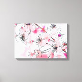 ウォーターカラー 桜 春のイラスト  キャンバスプリント (正面)