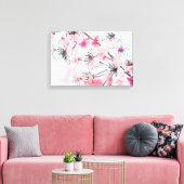 ウォーターカラー 桜 春のイラスト  キャンバスプリント (インサイチュ (リビング))