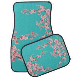 ウォーターカラー 桜 車内マット セット カーマット