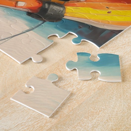 ウォーターカラー《植物》アスペンコロラドマウンテンヴィンテージガール ジグソーパズル (側面)