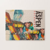 ウォーターカラー《植物》アスペンコロラドマウンテンヴィンテージガール ジグソーパズル (横)