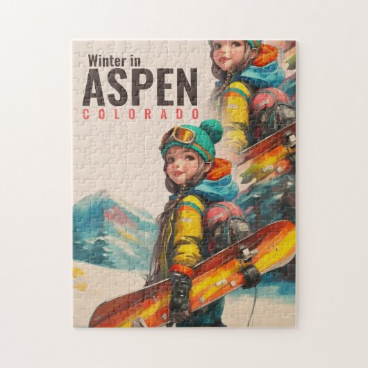 ウォーターカラー《植物》アスペンコロラドマウンテンヴィンテージガール ジグソーパズル (縦)