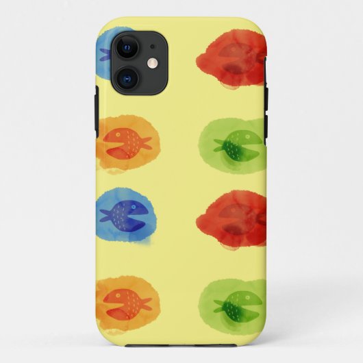 ウォーターカラー 楽しい魚 iPhone / iPadケース Case-Mate iPhoneケース (裏面)