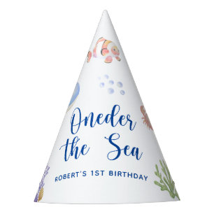 ウォーターカラー・海の中の世界 1歳の誕生日パーティー パーティーハット