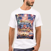 ウォーターカラー 独立記念日 Tシャツ (正面)