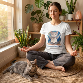 ウォーターカラー 猫 ヨガ 愛好者 先生 ママ 女性 ギフト Tシャツ