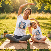 ウォーターカラー 猫 ヨガ 愛好者 先生 ママ 女性 ギフト Tシャツ