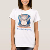 ウォーターカラー 猫 ヨガ 愛好者 先生 ママ 女性 ギフト Tシャツ (正面)