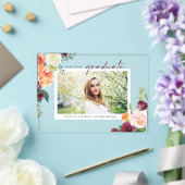 ウォーターカラー+秋の花+写真+卒業 アクリル招待状 (インサイチュ (ウェディング))