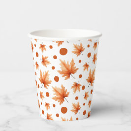 ウォーターカラー 紅葉 秋の葉 感謝祭 紙コップ