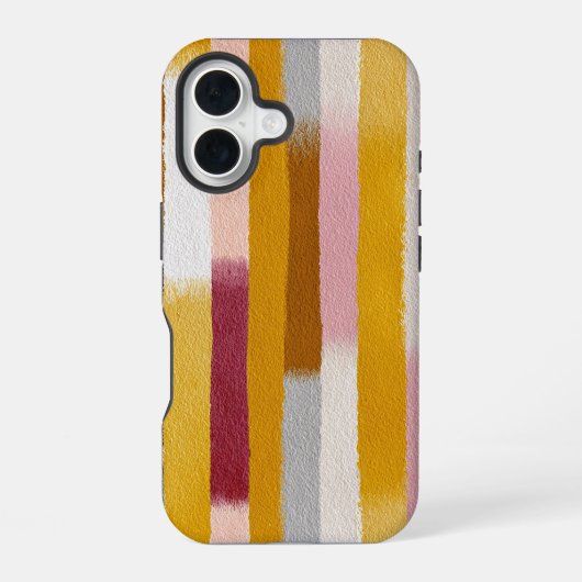ウォーターカラー 縦ストライプ シームレス iPhone 16ケース (裏面)