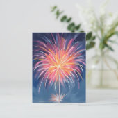 ウォーターカラー 花火 謹賀新年 シーズンポストカード (スタンド正面)