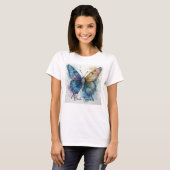 ウォーターカラー 蝶 ネイチャーアート オーダーメイド Tシャツ (正面フル)