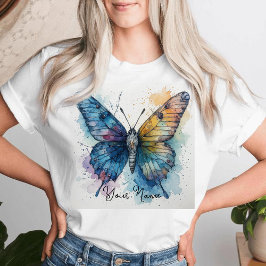 ウォーターカラー 蝶 ネイチャーアート オーダーメイド Tシャツ