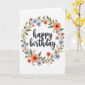 ウォーターカラー 誕生日カード カード (黄色い花)