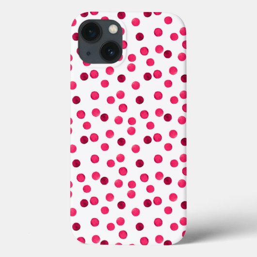 ウォーターカラー 赤い水彩ドット模様 Case-Mate iPhoneケース (裏面)