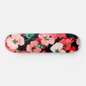 ウォーターカラー 赤い花 スケートボード (横)