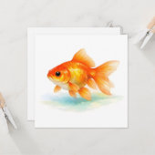 ウォーターカラー 金魚 カード (正面/裏面インサイチュ)