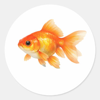 ウォーターカラー 金魚 ラウンドシール