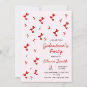ウォーターカラー 風船 GALENTINES DAY パーティー  招待状 (正面)