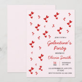 ウォーターカラー 風船 GALENTINES DAY パーティー  招待状 (正面/裏面)