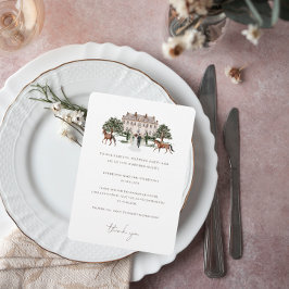 ウォーターカラー 馬術 | 結婚式 テーブルサンクカード メニュー