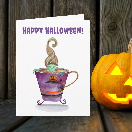 ウォーターカラー 魔法使いの魔薬 ハッピー ハロウィン カード