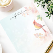 ウォーターカラー(鳥)ショウジョウコウカンチョウ秋ブランチパーソナライズされた ノートパッド