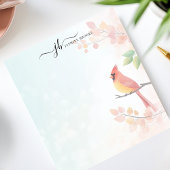 ウォーターカラー(鳥)ショウジョウコウカンチョウ秋ブランチパーソナライズされた ノートパッド