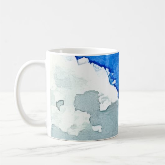 ウォーターカラー 2つの雲 空の絵 コーヒーマグ コーヒーマグカップ (左)
