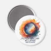 ウォーターカラー 2026年 日食の思い出 マグネット (正面/裏面)