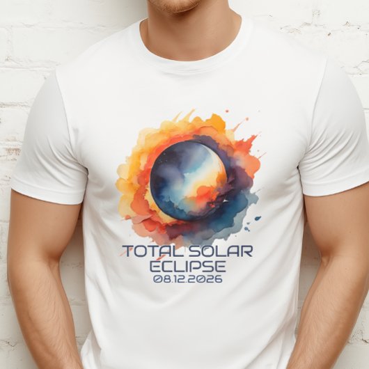 ウォーターカラー 2026年 日食の思い出 Tシャツ
