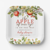 ウォーターカラー Apple of Our Eye 秋のベビーシャワー ペーパープレート (正面)