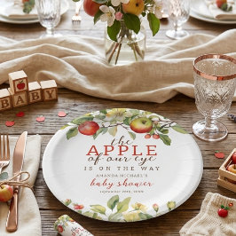 ウォーターカラー Apple of Our Eye 秋のベビーシャワー ペーパープレート