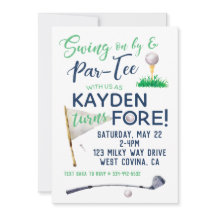 ウォーターカラーFOREゴルフ誕生日招待状