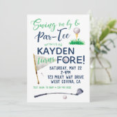 ウォーターカラーFOREゴルフ誕生日招待状 招待状 (スタンド正面)