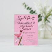 ウォーターカラーsip&アー絵を描ト誕生日 ポストカード (スタンド正面)