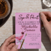 ウォーターカラーsip&アー絵を描ト誕生日 招待状