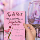 ウォーターカラーsip&アー絵を描ト誕生日 招待状