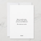 ウォーターカラ不気味ーパンプキンス幽霊のよく出るハウスハロウィーン シーズンカード (裏面)