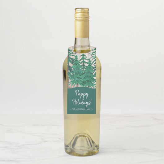 ウォーターカ素朴ラーパインツリーズハッピーホリデーズ ボトルネックタグ (ボトル)
